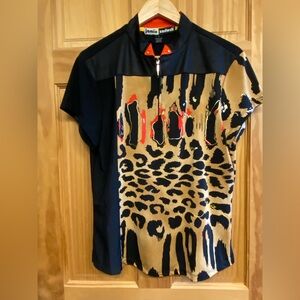 Jamie Sadock Women’s Leopard Print Shirt - Black and Tan